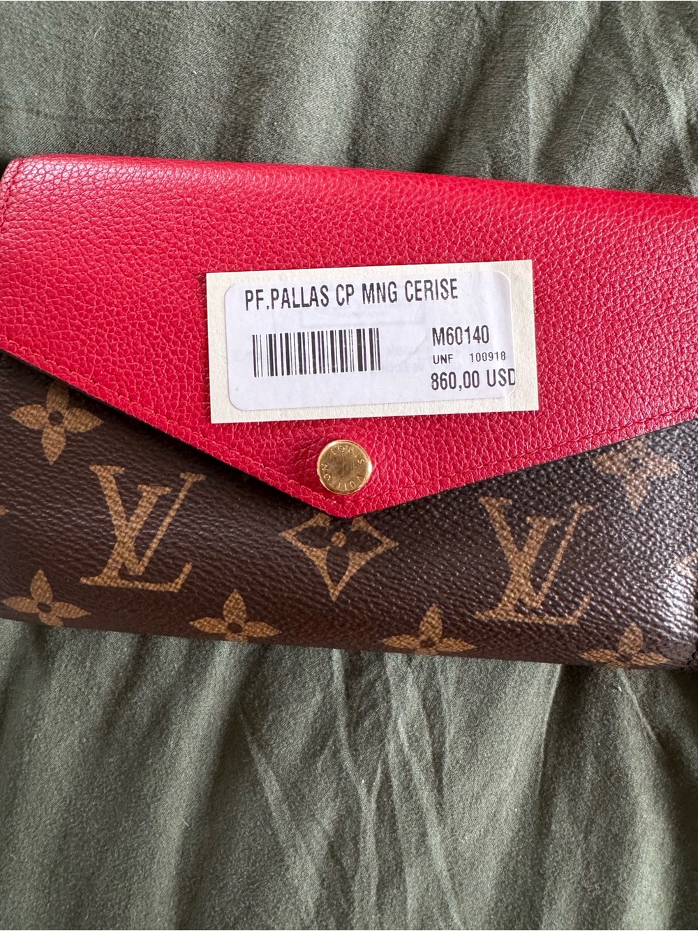 Louis Vuitton Monogram Canvas Wallet with Red Leather Flap - Picture 13 of 14